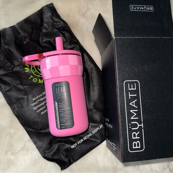 NEW! BRUMATE Pink Checker Krista Horton Kids’ 12oz LEAP New in Box - Picture 2 of 15